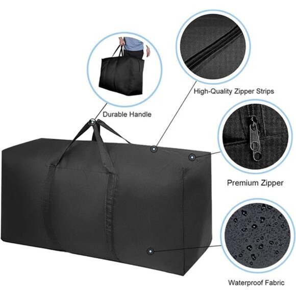 Extra Large Moving Bags with Strong Zippers & Carrying Handles, Storage Bags - Picture 3 of 8